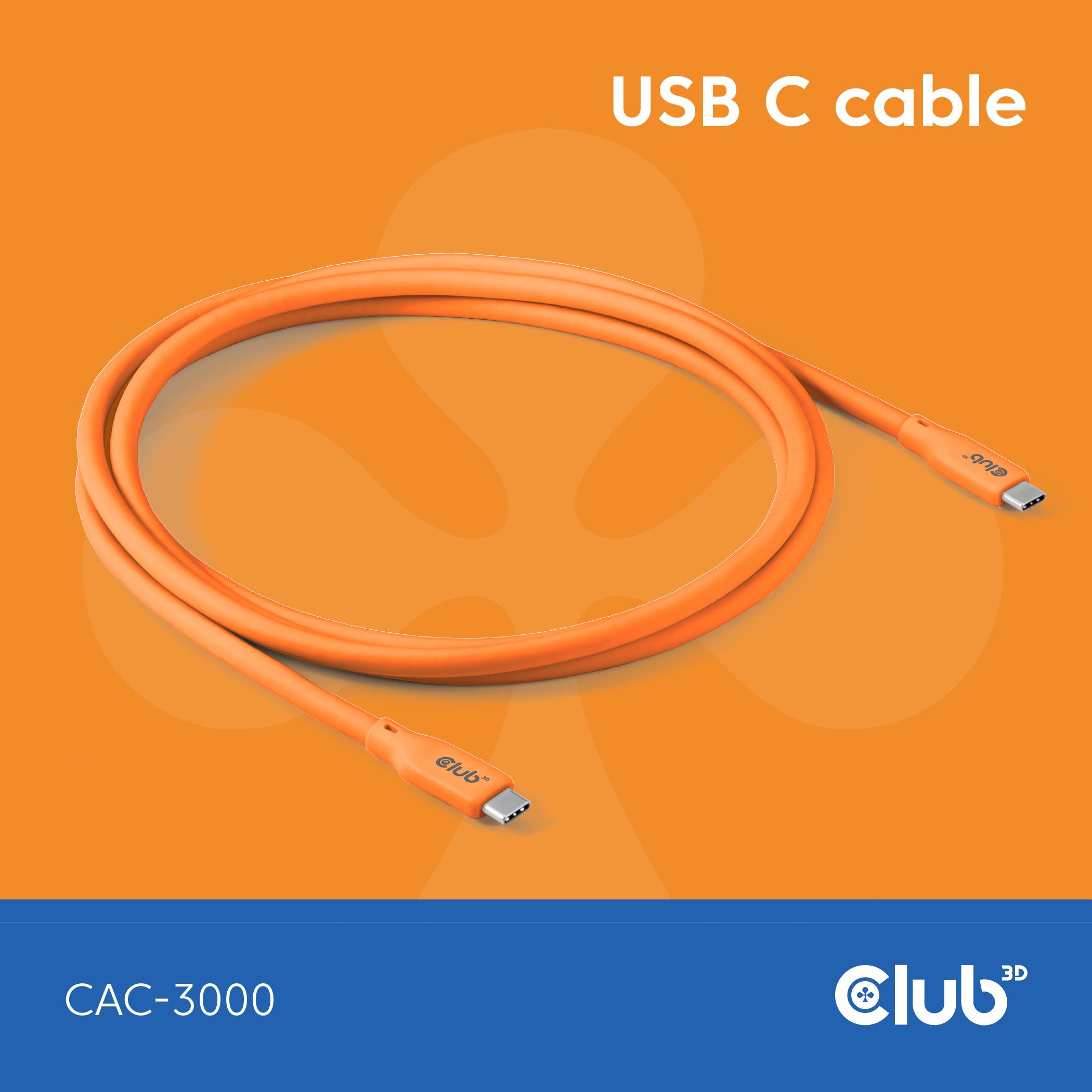CLUB3D Kabel / Adapter cavo USB USB4 Gen 2x2 2 m USB C Arancione
