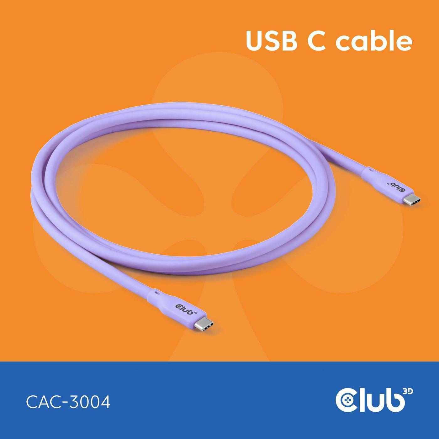 CLUB3D CAC-3004 cavo USB USB4 Gen 2x2 2 m USB C Viola