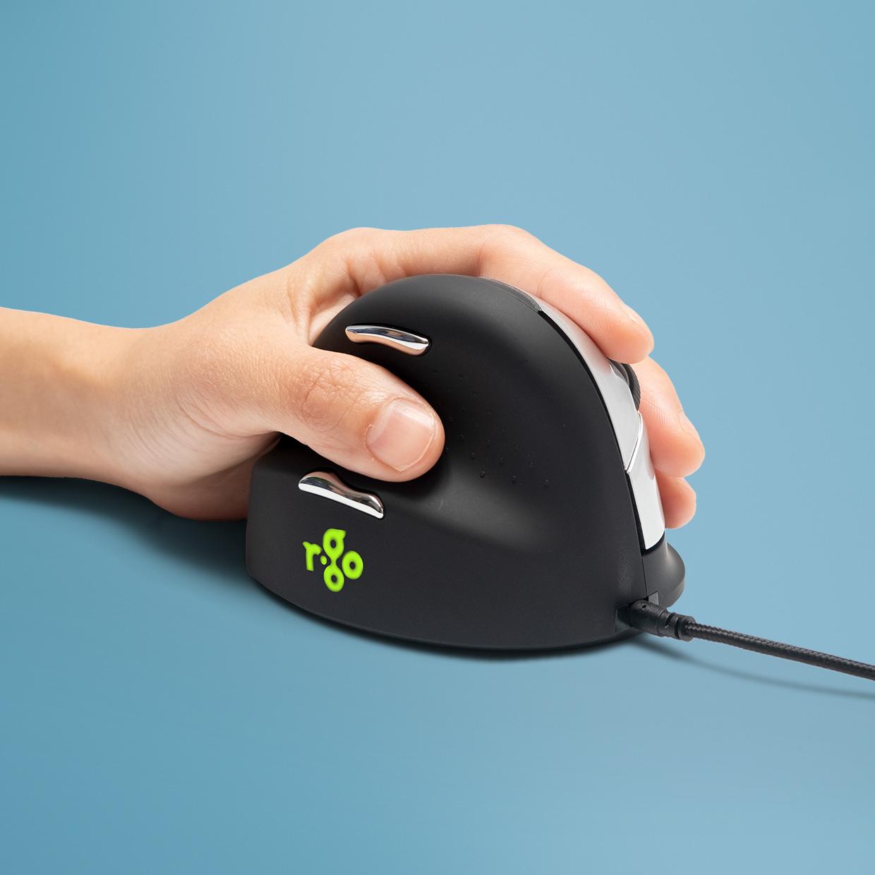 R-Go Tools HE Mouse R-Go mouse ergonomico Medio 165-195mm mancino cablata (ERGONOMIC MOUSE MEDIUM - HAND165-185MM LEFT-HANDED