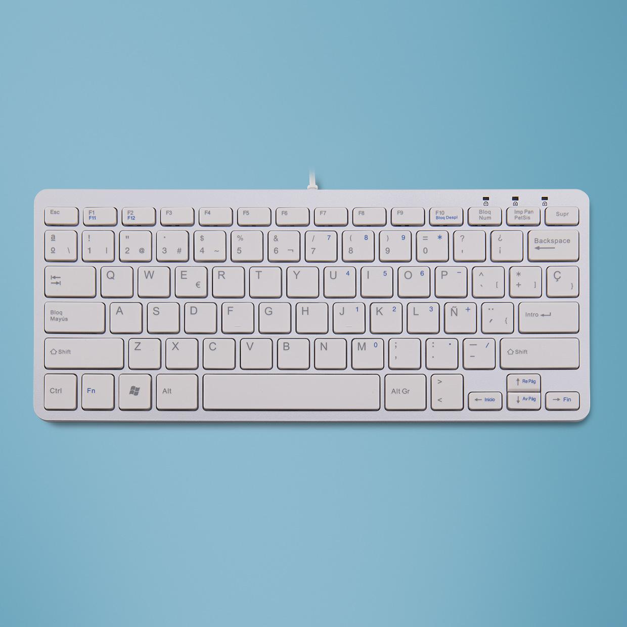 R-Go Tools Compact R-Go Tastiera Compatta, QWERTY (ES), bianco, cablata