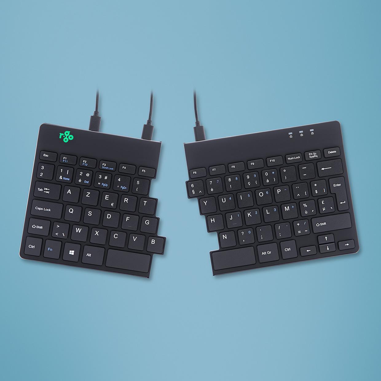 R-Go Tools Split R-Go Tastiera Ergonomico AZERTY (BE) nero cablata