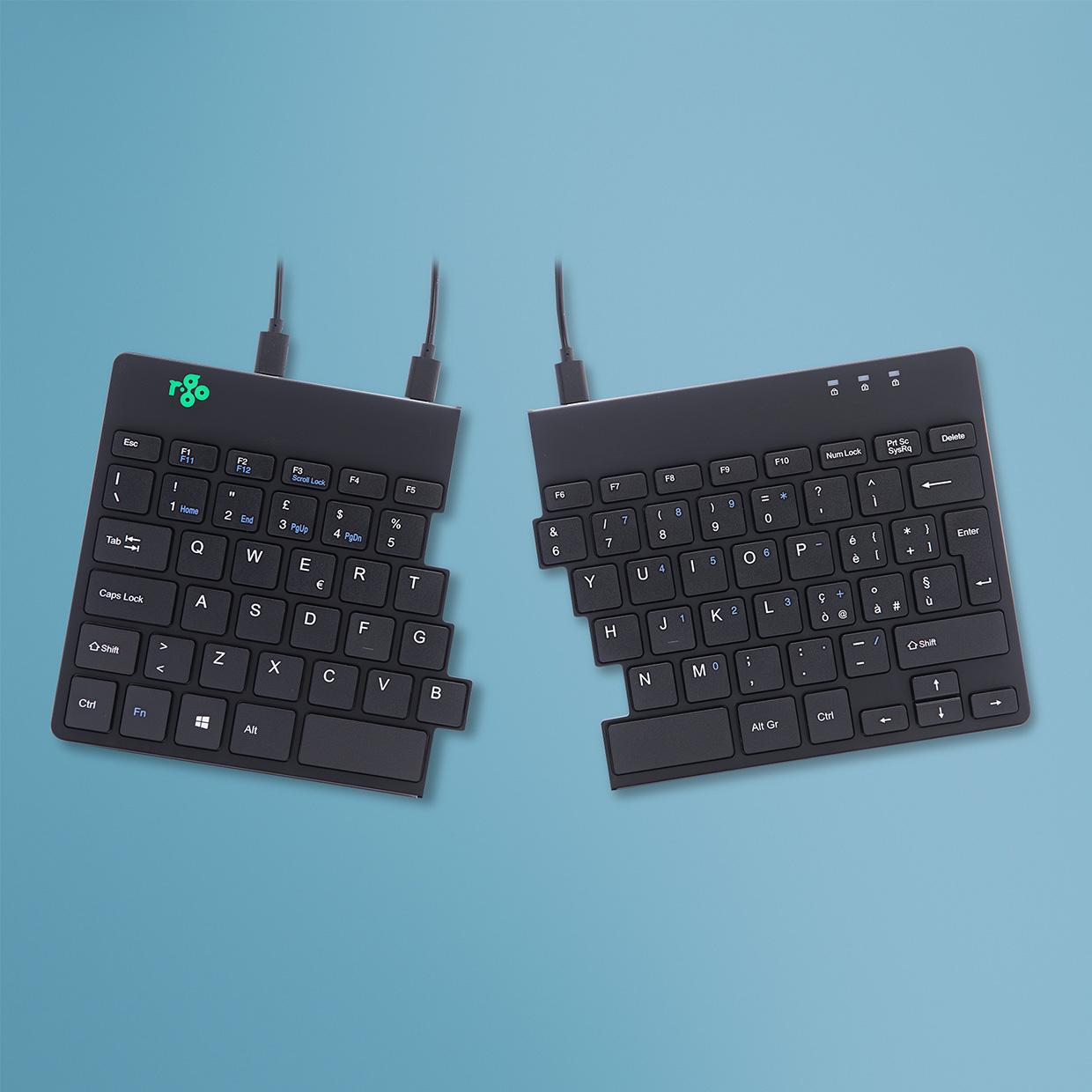 R-Go Tools Split R-Go Tastiera Ergonomico QWERTY (IT) nero cablata