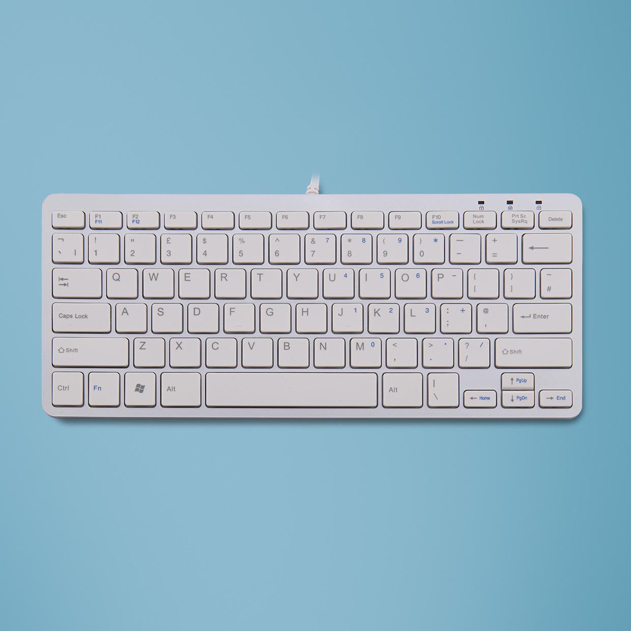 R-Go Tools R-Go Tastiera Compatta, QWERTY (UK), bianco, cablata