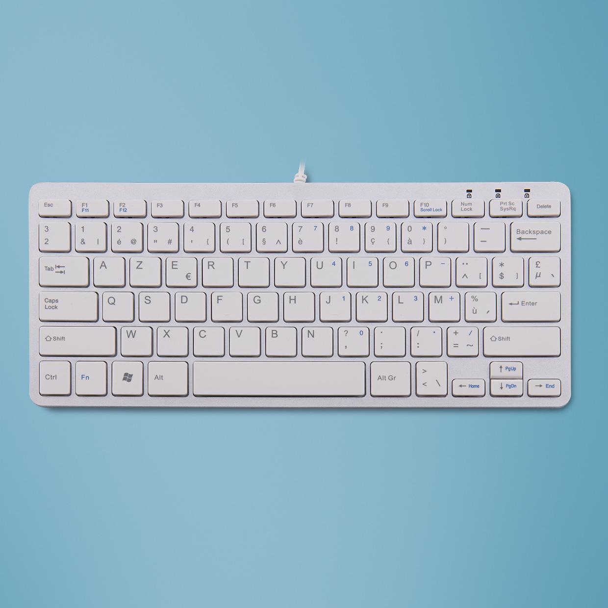 R-Go Tools Compact R-Go Tastiera Compatta, AZERTY (BE), bianco, cablata