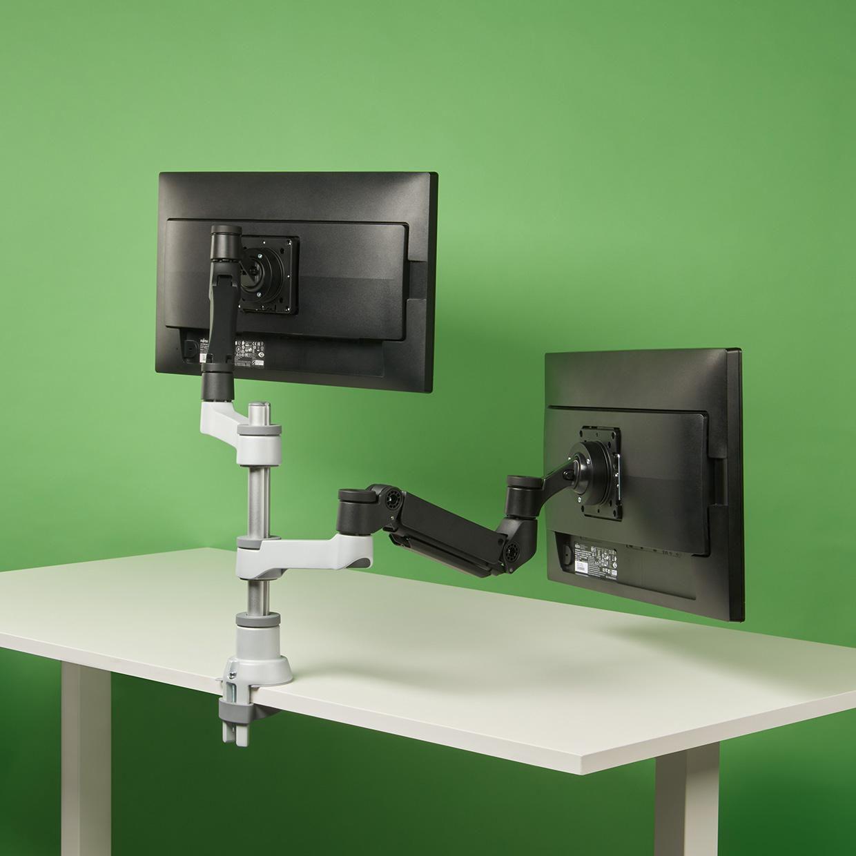 R-Go Tools Caparo 4 RGOVLCA4TWSI supporto da tavolo per Tv a schermo piatto 813 cm 32 Nero Scrivania (R-Go Caparo 4 Twin Monito