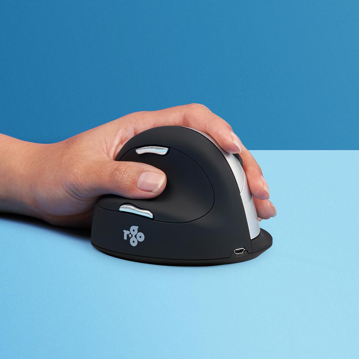 R-Go Tools RGOHELELAWL mouse Mancino RF Wireless 2500 DPI (ERGONOMIC MOUSE LARGE - HAND OVER185MM LEFT-HANDED WRLS) [RGOHELELAW