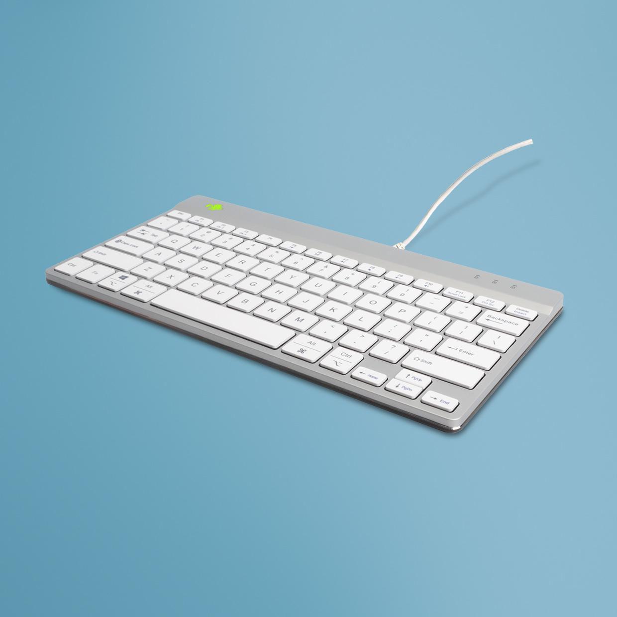R-Go Tools Compact Break RGOCOUSWDWH tastiera USB QWERTY Inglese Bianco (Compact Break ergonomic - keyboard QWERTY US wired - w