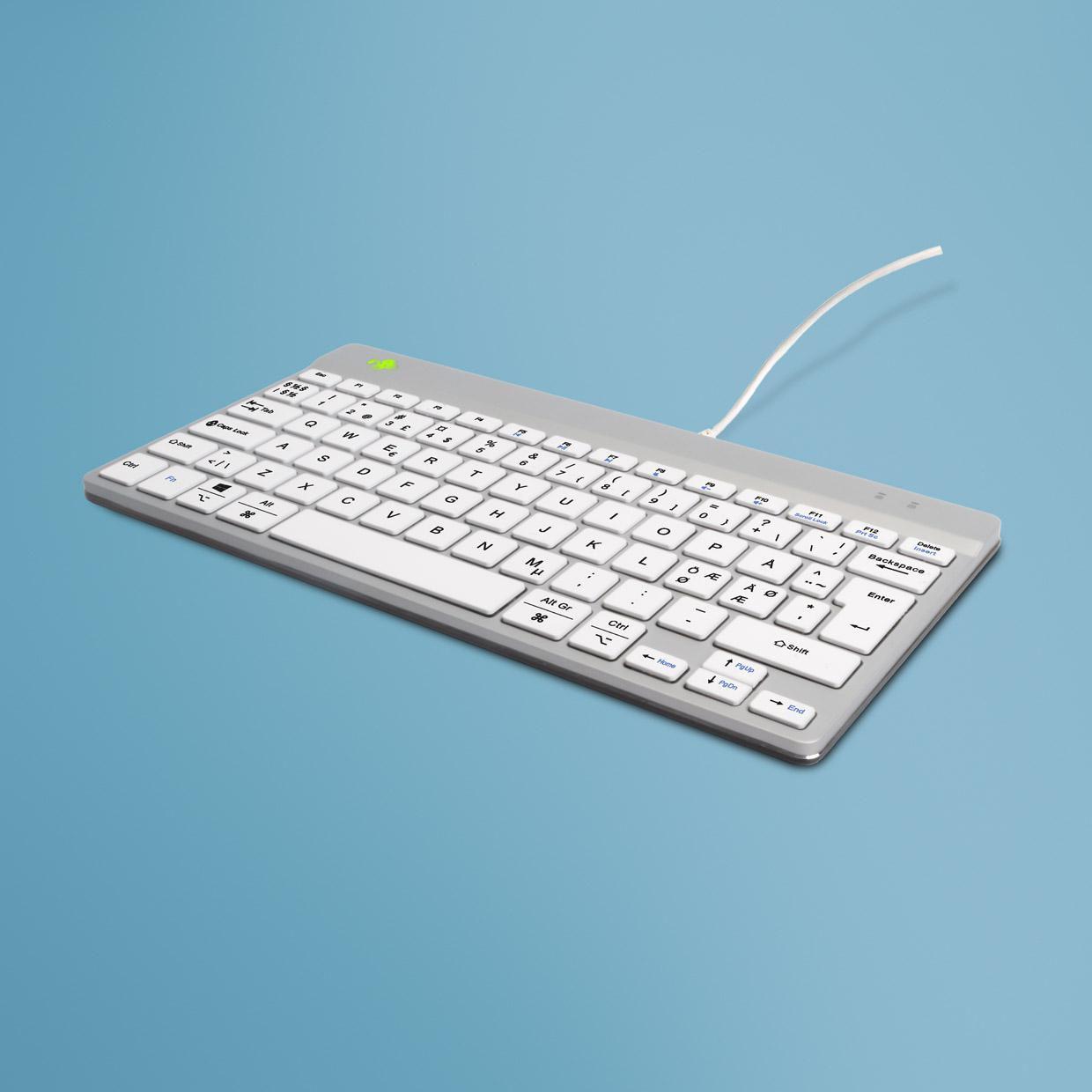 R-Go Tools Compact Break RGOCONDWDWH tastiera USB QWERTY Olandese Bianco (Compact Break ergonomic - keyboard QWERTY ND wired -