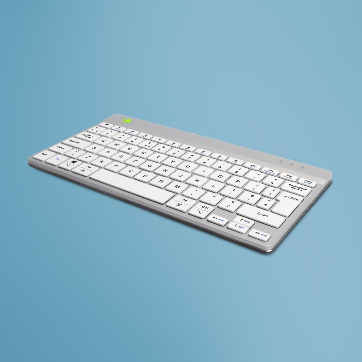 R-Go Tools Compact Break RGOCOUKWLWH tastiera Bluetooth QWERTY Inglese UK Bianco (Compact Break ergonomic - keyboard QWERTY UK