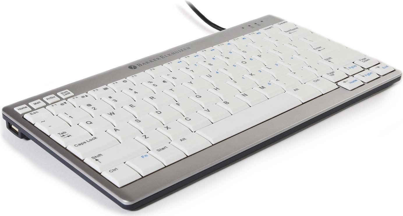 BakkerElkhuizen UltraBoard 950 tastiera USB QWERTY US International Grigio chiaro, Bianco