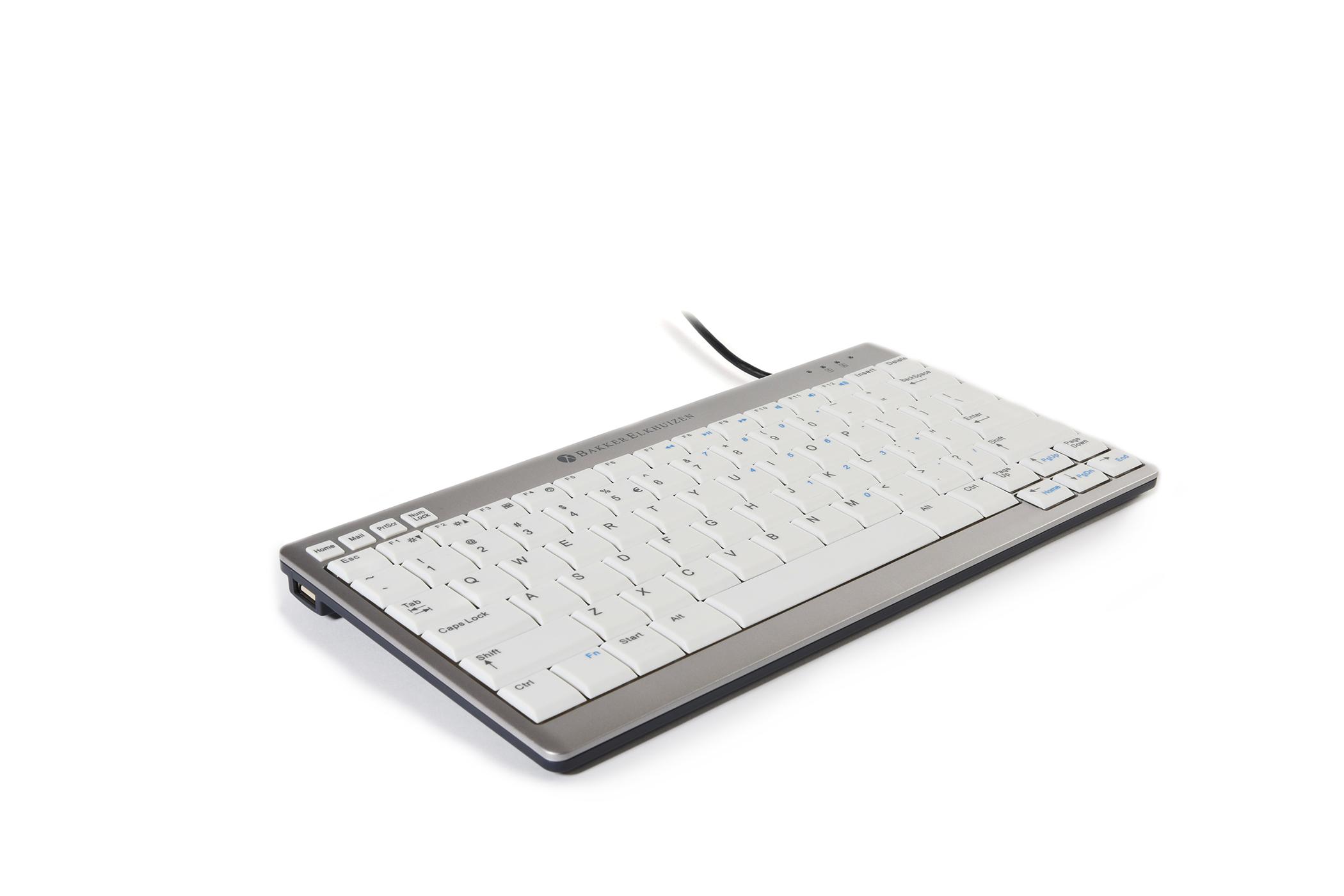 BakkerElkhuizen UltraBoard 950 tastiera Ufficio USB QWERTY Inglese UK Grigio chiaro, Bianco (Ultraboard 950 Keyboard Usb - Qwer