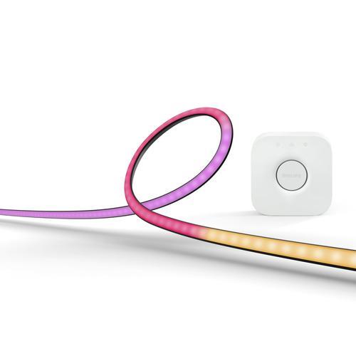 Philips Hue White and Color Ambiance Lightstrip Gradient per PC 24-27 Starter kit Bridge (Philips Hue Play Gradient - Striscia