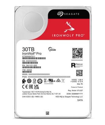 Seagate IronWolf Pro ST30000NT011 disco rigido interno 30 TB 7200 Giri/min 512 MB 3.5" Serial ATA III