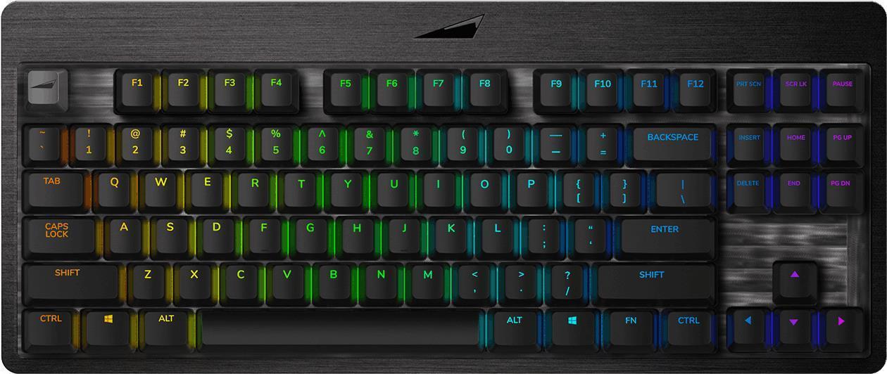 Mountain Everest Core - tastiera - retroilluminazione - USB -C - Qwerty - USA - Switch Key: Cherry MX Silent Red - Schwarz (Mg
