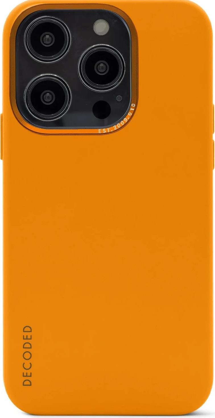 Cover posteriore in silicone antimicrobico decodificato per iPhone 14 Pro Albicocca