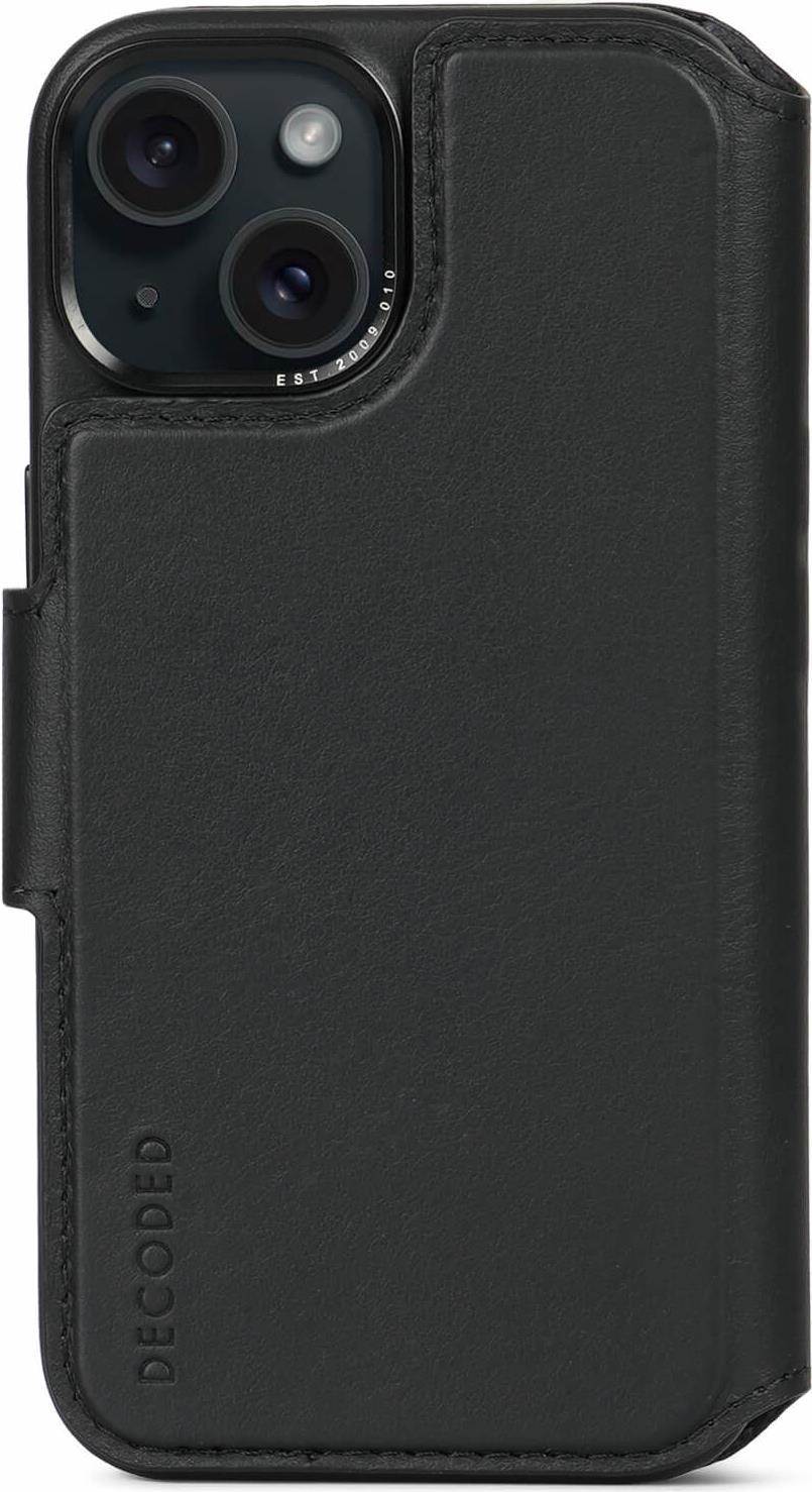 Portafoglio staccabile in pelle Decoded per iPhone 15 Nero