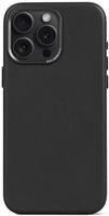 Cover posteriore in pelle decodificata per iPhone 15 Pro Max nera