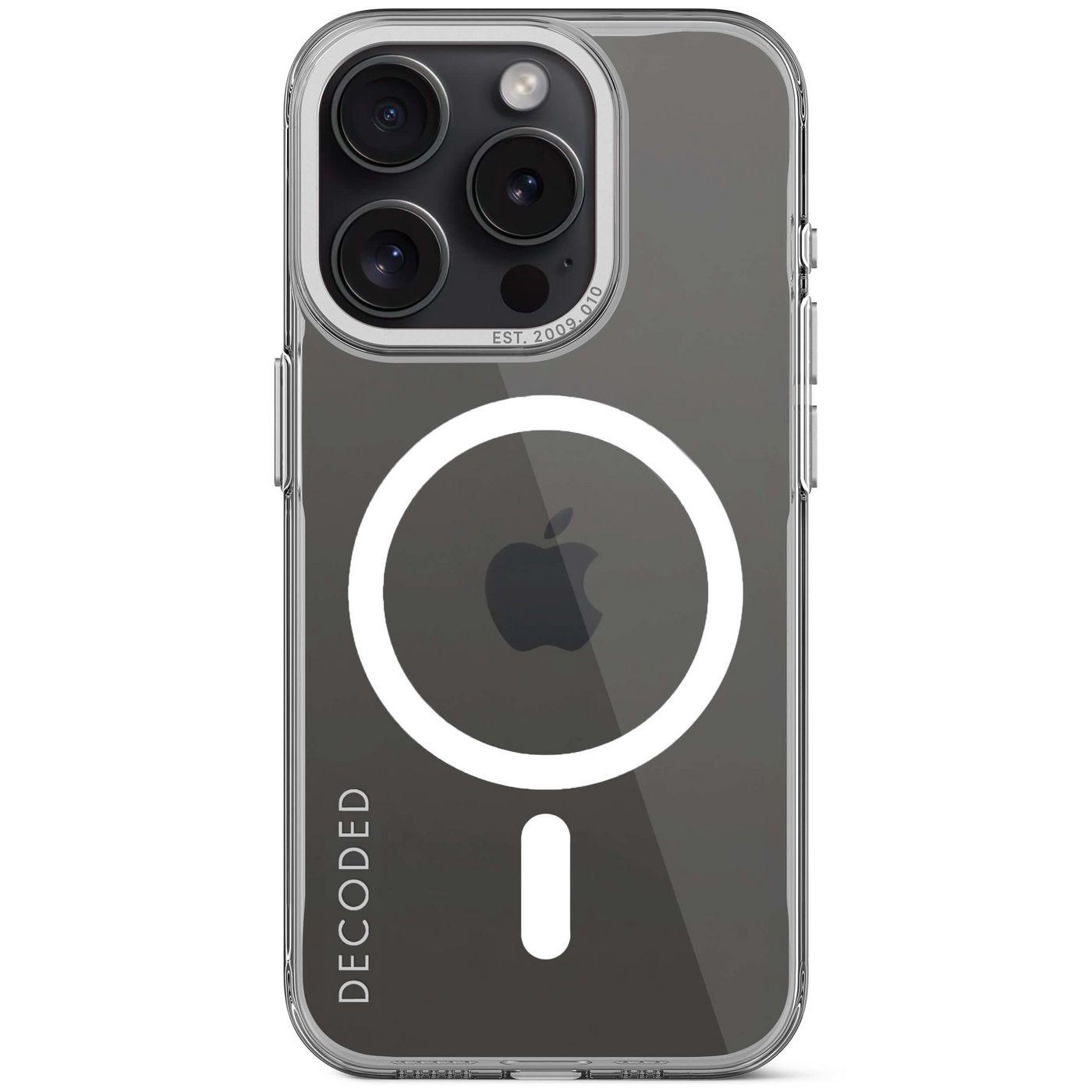 Cover posteriore decodificata in plastica riciclata per iPhone 15 Pro trasparente
