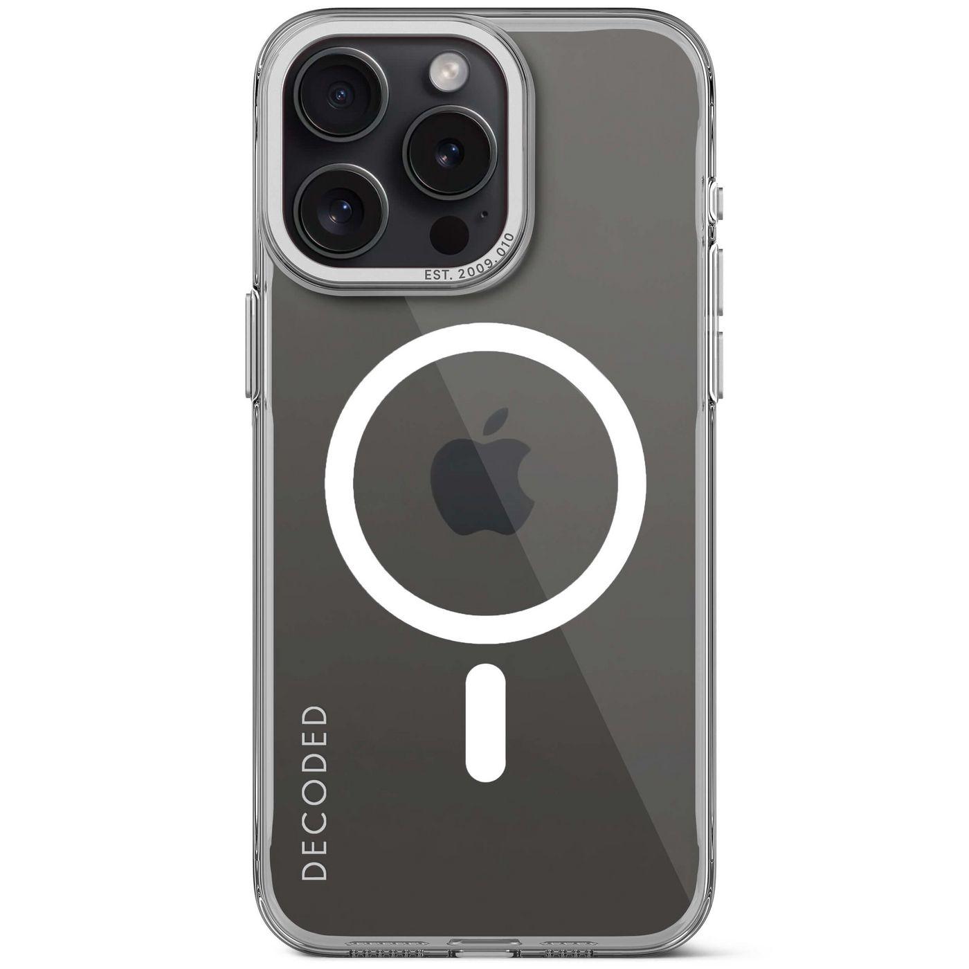 Cover posteriore decodificata in plastica riciclata per iPhone 15 Pro Max trasparente