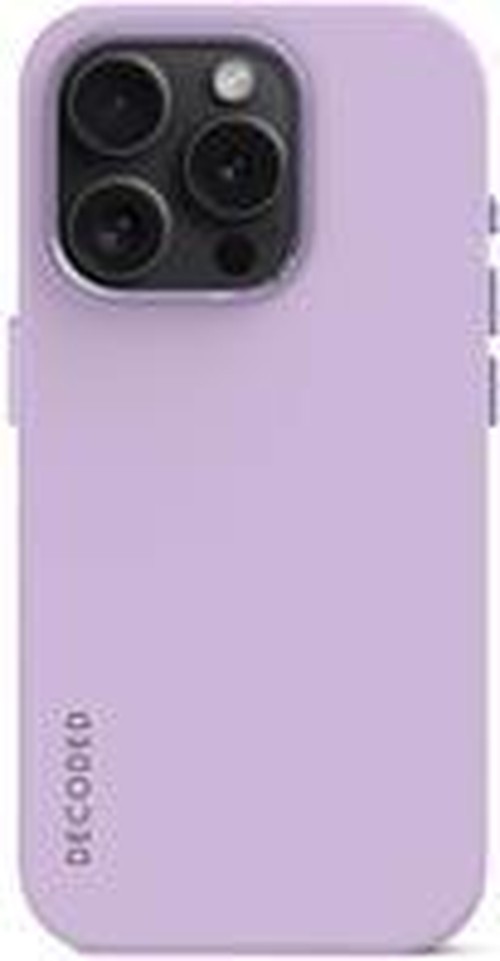 Cover posteriore in silicone antimicrobico decodificato per iPhone 15 Pro Lavanda