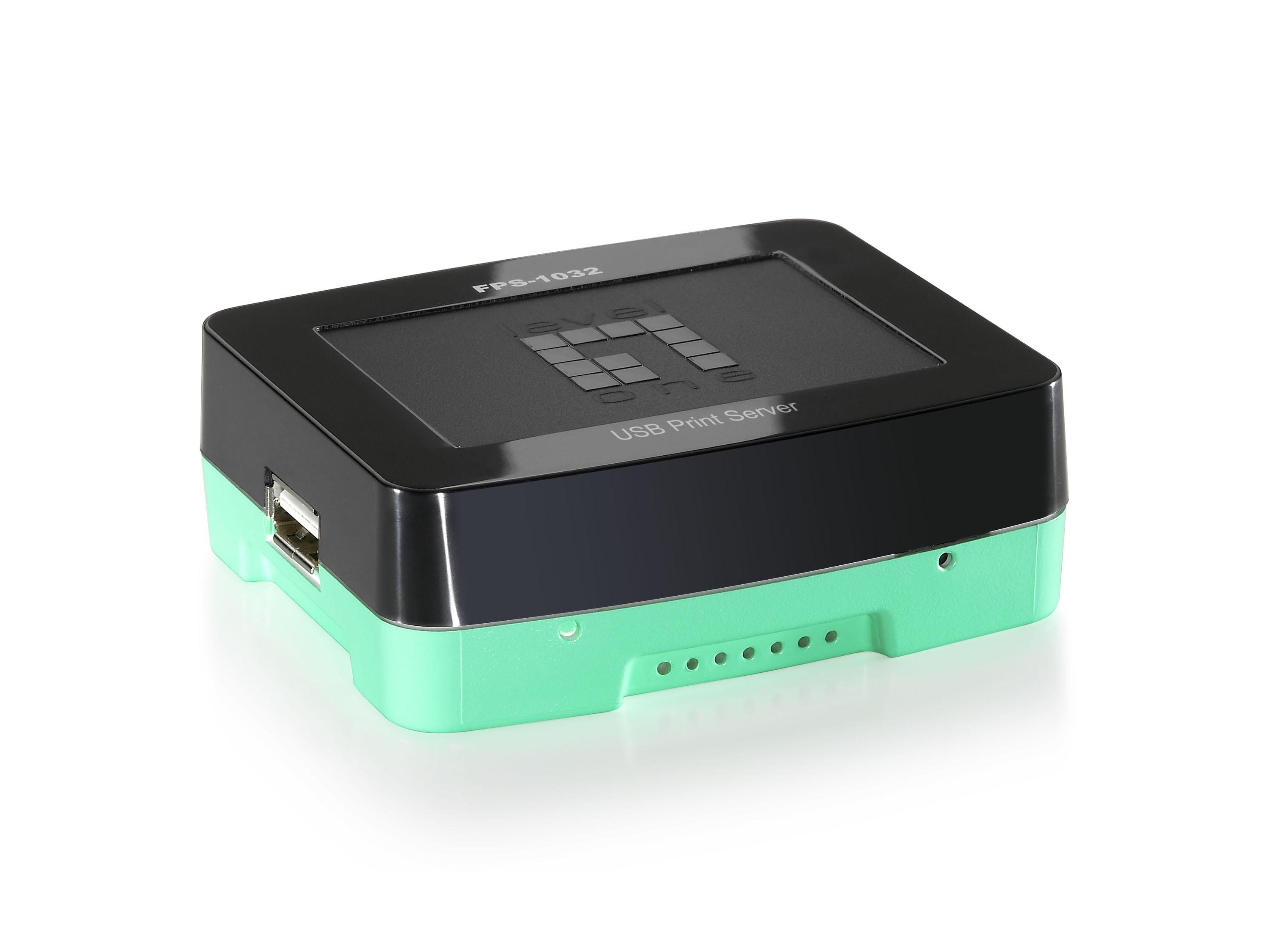 LevelOne FPS-1032 server di stampa LAN Ethernet Nero Verde