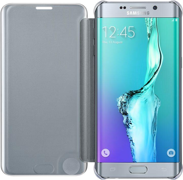 Samsung Clear View Cover EF -ZG928 - Flip Cover per telefono cellulare - argento, semi -trasparente - per Galaxy S6 Edge+