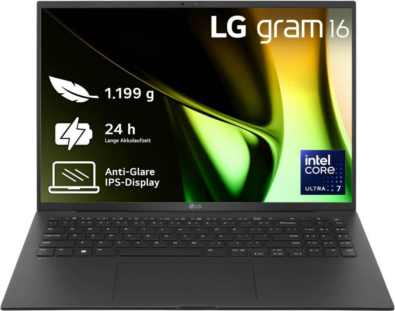 LG grammo 16" Core Ultra 7 155H 16GB/512 SSD Win11 nero 16Z90S-G.AA75G