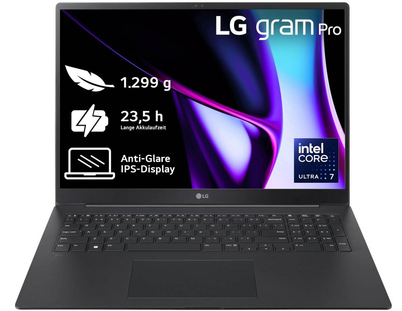 LG Gram Pro 17Z90SP-G Intel Core Ultra 7 155H Computer portatile 432 cm (17") WQXGA 16 GB LPDDR5x-SDRAM 1 TB SSD Wi-Fi 6E (802.