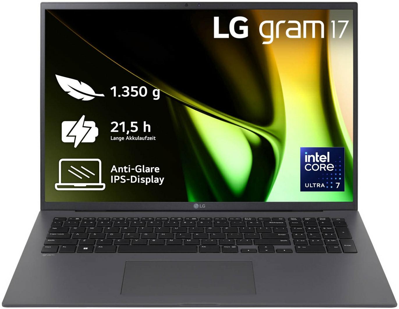 LG Gram 17Z90S-G Intel Core Ultra 7 155H Computer portatile 432 cm (17") WQXGA 32 GB LPDDR5x-SDRAM 2 TB SSD Wi-Fi 6E (802.11ax)