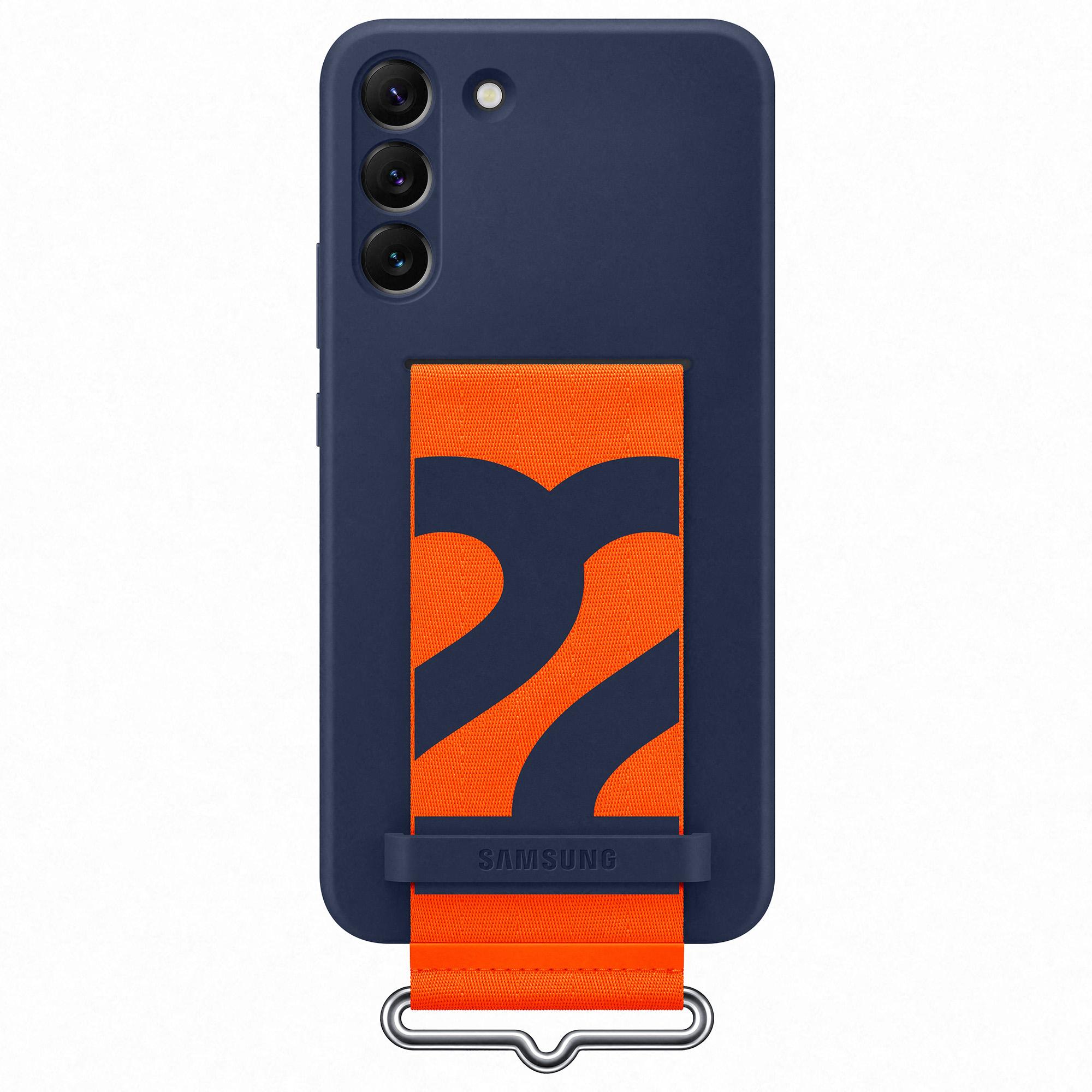 Samsung Silicone Cover con Strap per Galaxy S22+, Navy
