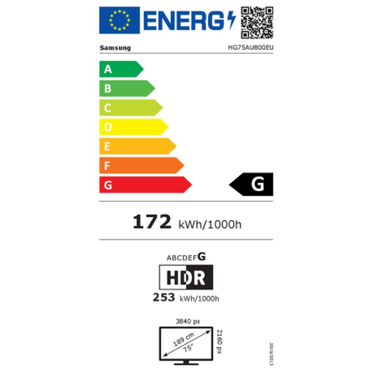 Samsung HG75AU800EU 190,5 cm (75") 4K Ultra HD Smart TV Nero 20 W