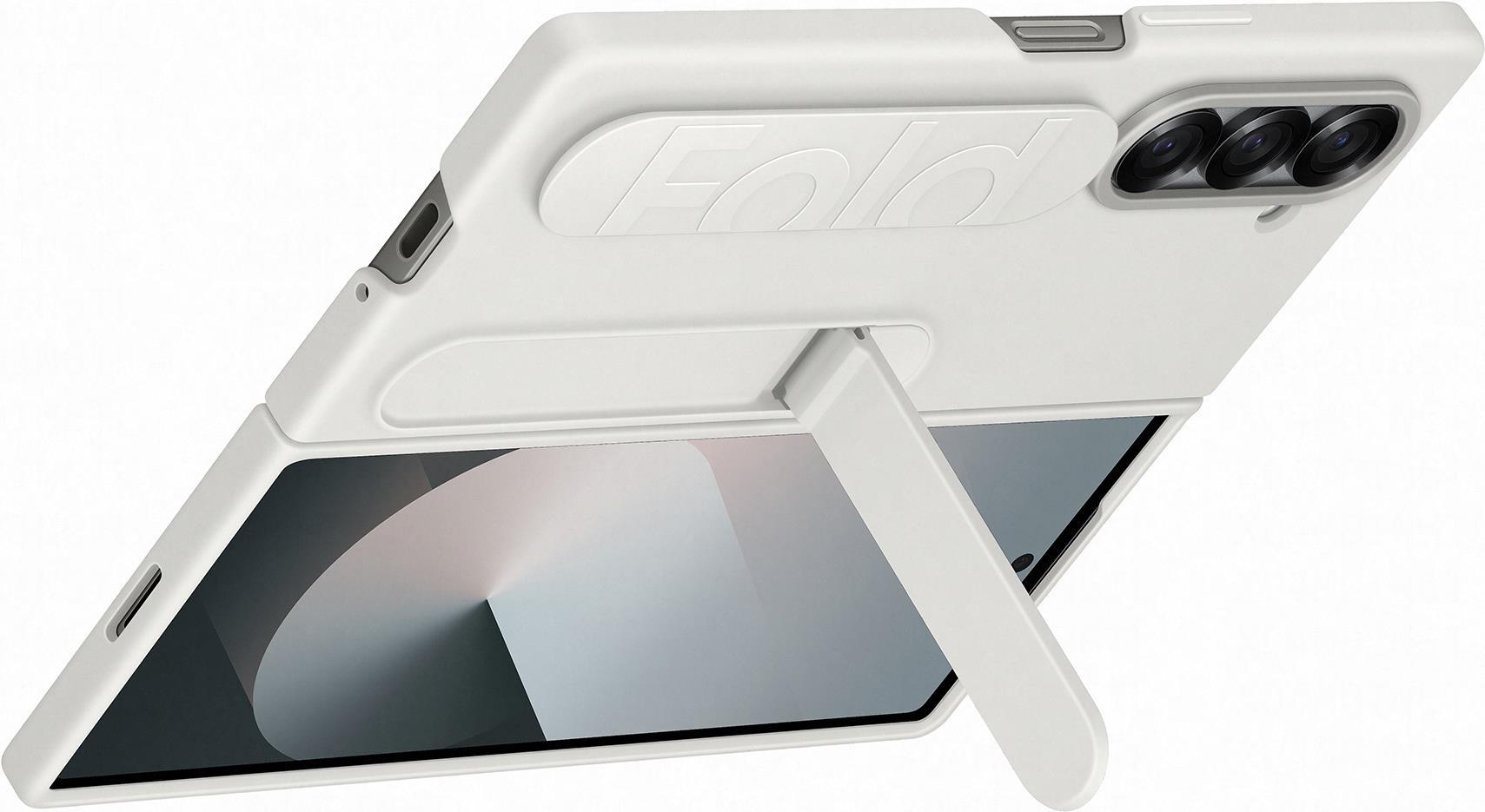 Samsung Galaxy Z Fold6 Silicone Grip Case with Stand Bianca