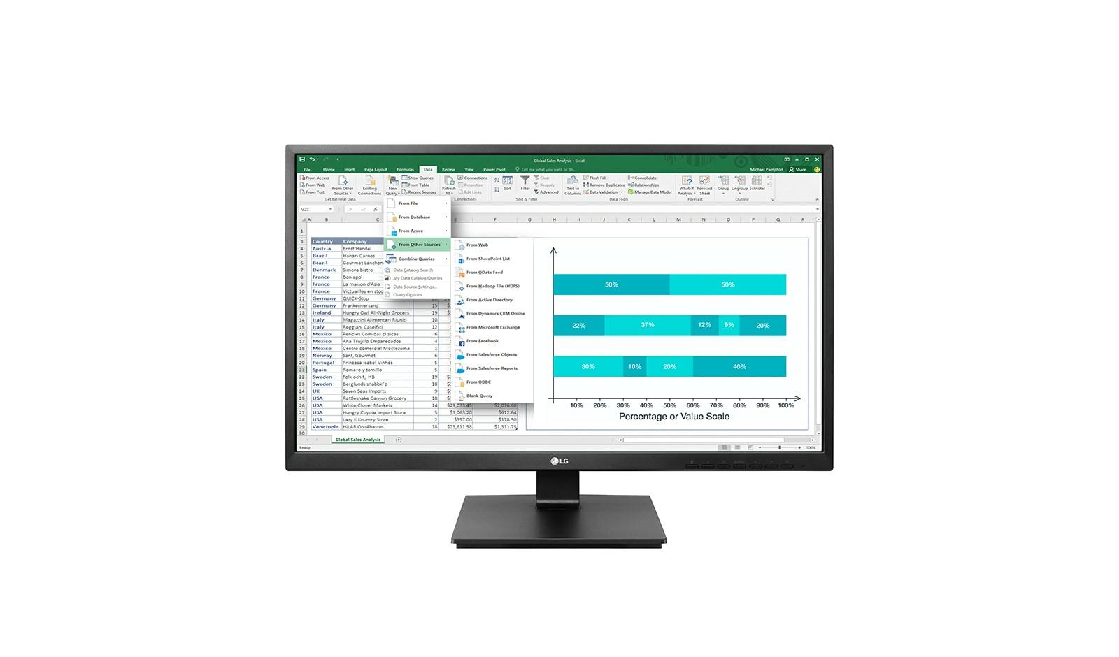 LG 24BK55YT Monitor PC 605 cm (23.8") 1920 x 1080 Pixel Full HD LCD Nero