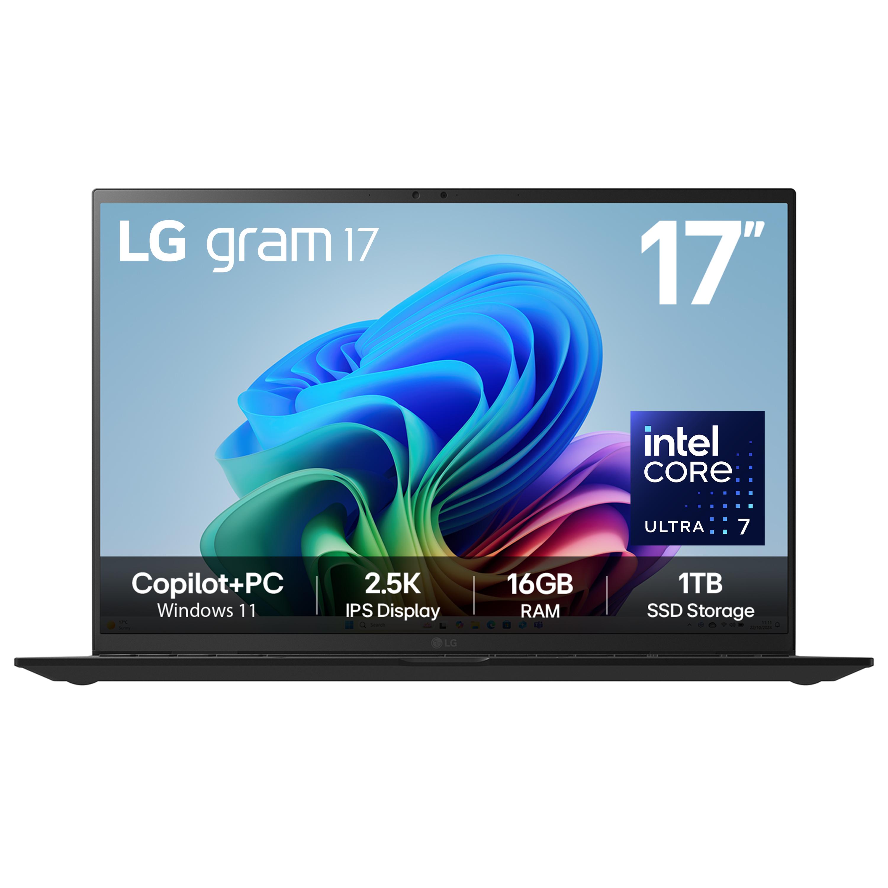 LG Gram 17Z90TL-G.AU78A1 laptop Intel Core Ultra 7 256V Ultraportatile 43,2 cm (17") 2.5K 16 GB LPDDR5x-SDRAM 1 TB SSD Wi-Fi 7