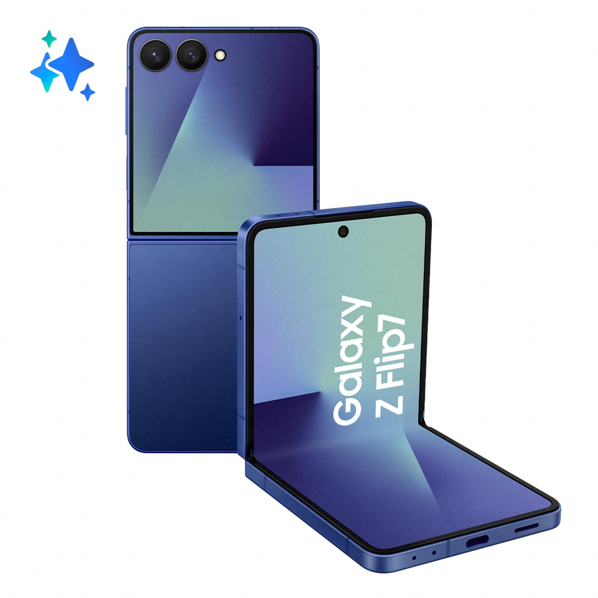 Samsung Galaxy Z Flip7 Smartphone AI, RAM 12GB, 512GB, Display 4,1" Super AMOLED/6,9" Dynamic AMOLED 2X, Fotocamera 50MP, Blue
