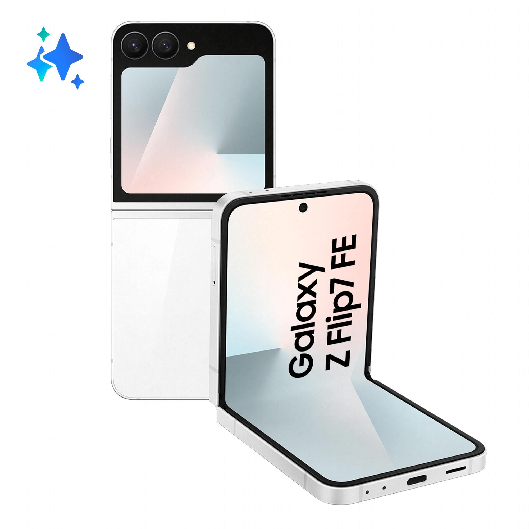 Samsung Galaxy Z Flip7 FE Smartphone AI, RAM 8GB, 256GB, Display 3,4" Super AMOLED/6,7" Dynamic AMOLED 2X, Fotocamera 50MP, Whi