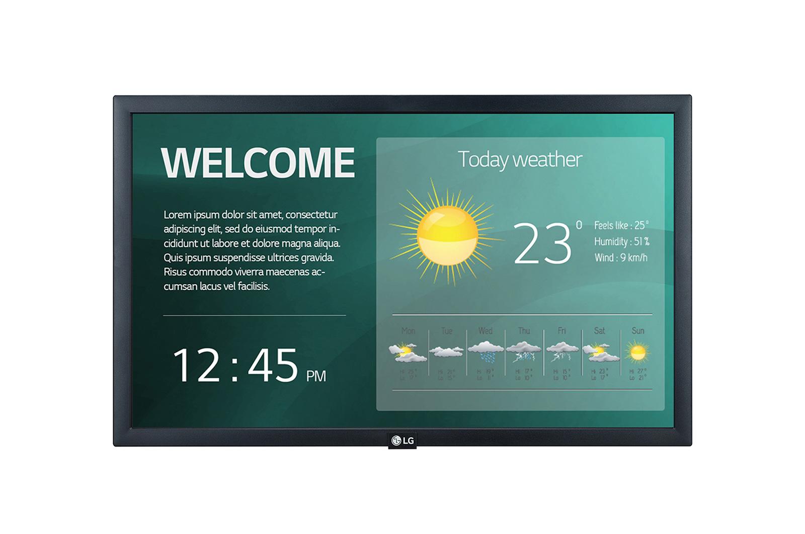 LG 22SM3G-B visualizzatore di messaggi Pannello piatto per segnaletica digitale 546 cm (21.5") IPS Wi-Fi 250 cd/m Full HD Nero