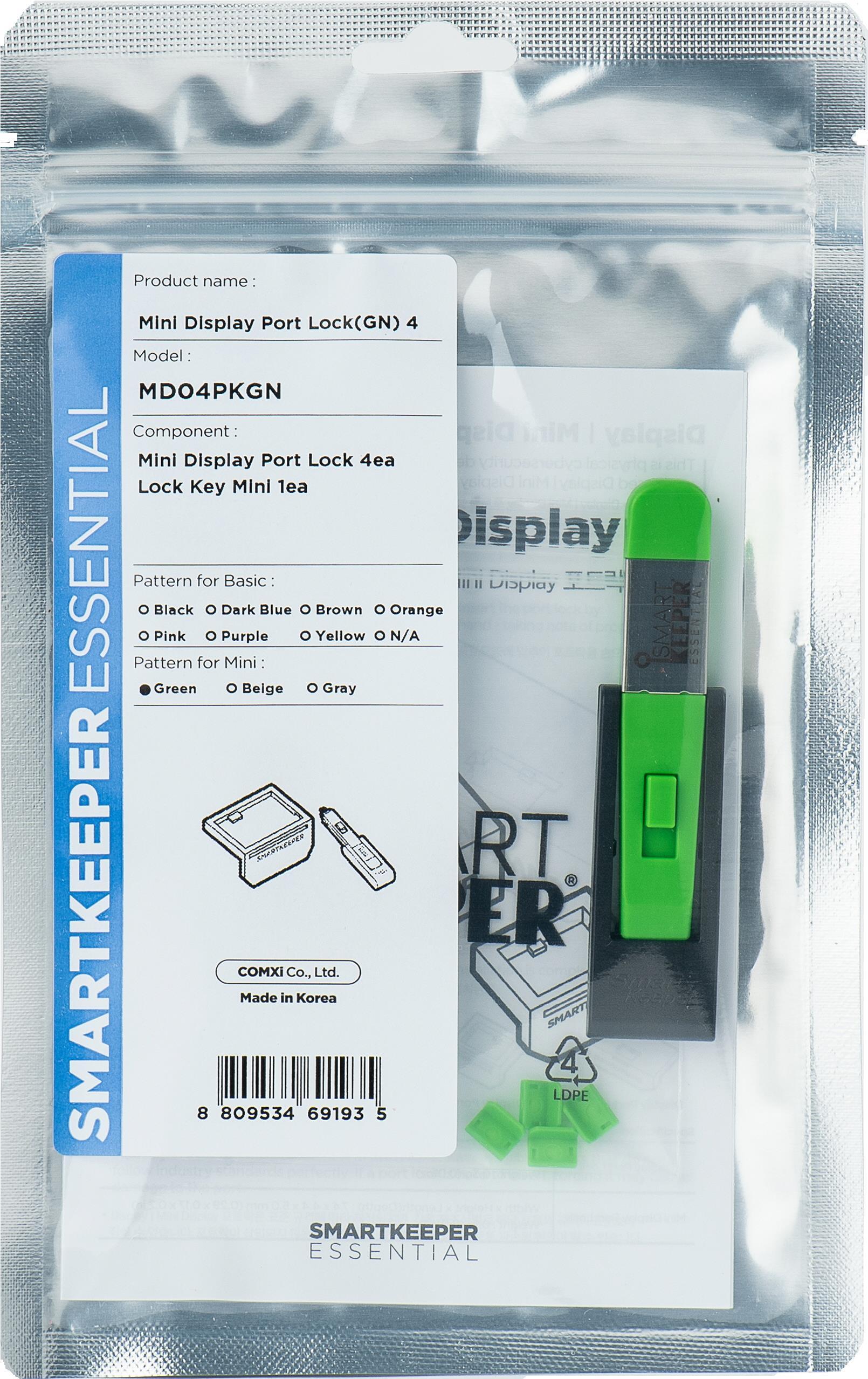 Smartkeeper MD04PKGN Interfaccia Blocco Blocco dell'interfaccia Blocco + porta mini Porta Verde Green Plastica 1 pezzo (E) (MD0