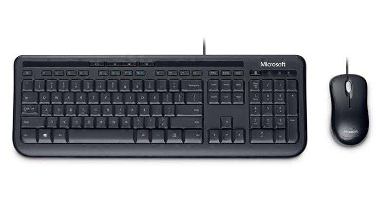 Microsoft Wired Desktop 600 DE tastiera Mouse incluso USB QWERTZ Nero