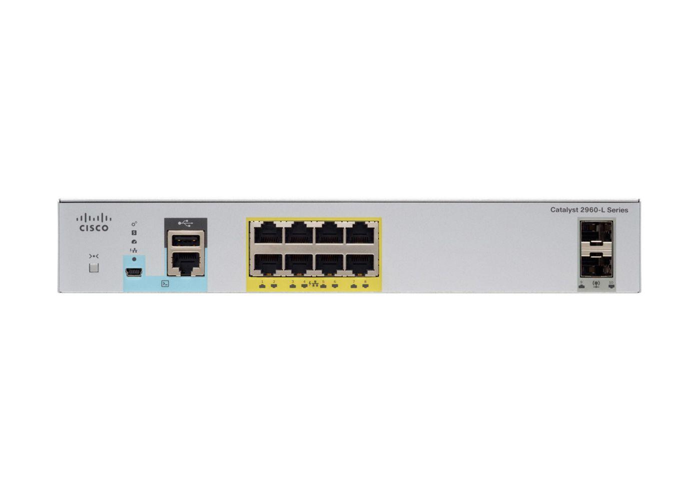 Catalyst 2960-CX Switch 8 GE PoE - uplinks 2 x 1G SFP and 2 x 1G copper - LAN Base