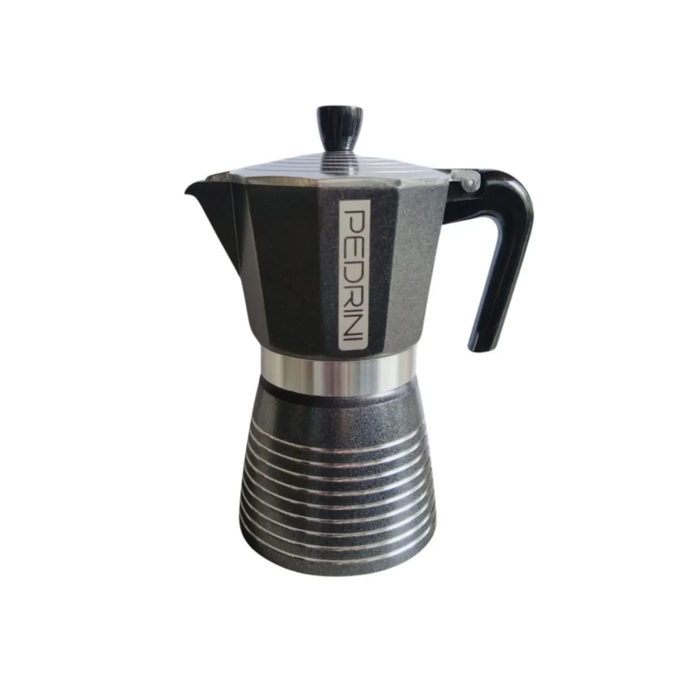 Pedrini - Infinity Rock Caffettiera Alluminio Antracite Metallizzato 6 tazze