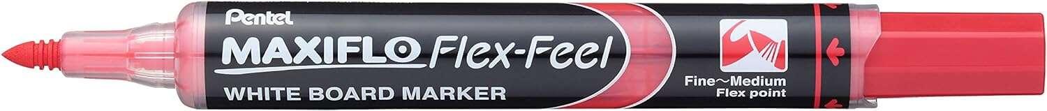 Pennarello per lavagna Pentel Maxiflo Flex-Feel - Punta flessibile da 46 mm - Corsa da 1 a 5 mm - Dosaggio inchiostro tramite s
