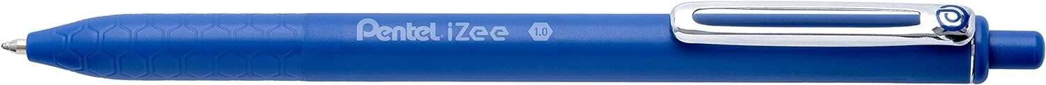 Penna a sfera retrattile Pentel iZee - Punta da 07 mm - Corsa da 035 mm - Clip in metallo - Colore blu