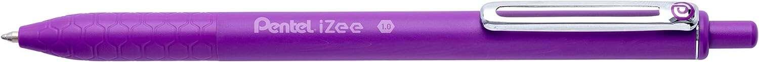 Penna a sfera retrattile Pentel iZee - Punta da 07 mm - Corsa da 035 mm - Clip in metallo - Colore viola