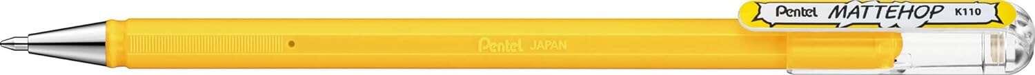 Penna a sfera Pentel Mattehop - Punta da 1 mm - Corsa da 05 mm - Inchiostro gel opaco - Realizzata con il 55% di materiali rici