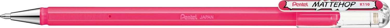 Penna a sfera Pentel Mattehop - Punta da 1 mm - Corsa da 05 mm - Inchiostro gel opaco - Realizzata con il 55% di materiali rici