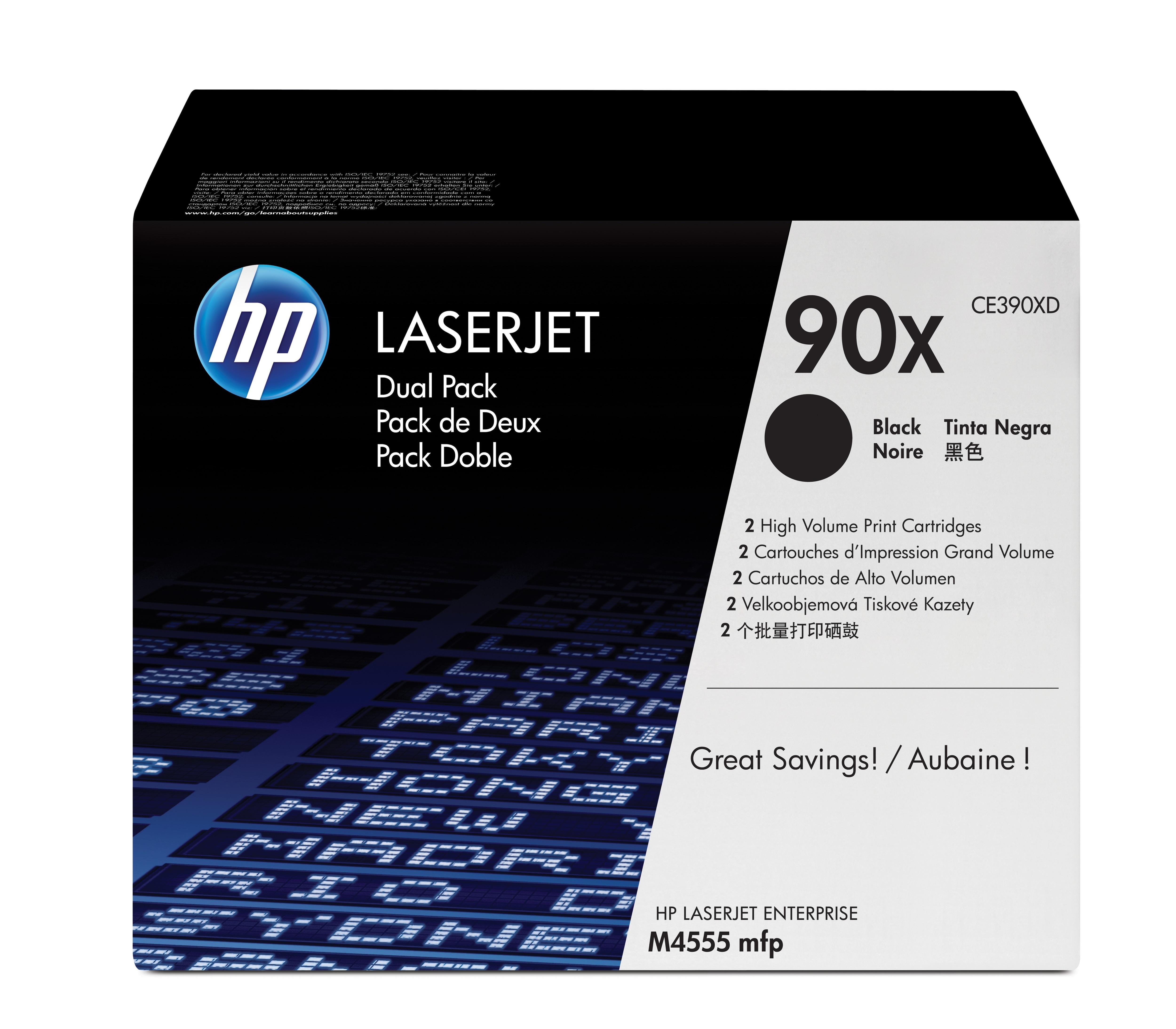 HP (CE390XD) NO 90X HP90X HP 90x Cartuccia nera Dual Pack Black (CE390XD)