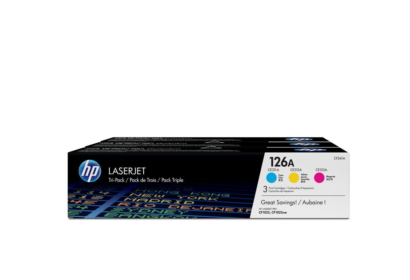 Toner HP 126A Originale Ciano, Magenta, Giallo 3 pezzo(i) [CF341A]