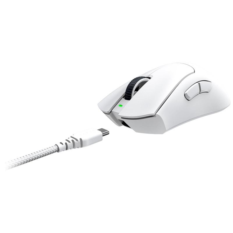 Razer DeathAdder V3 Pro mouse Mano destra RF Wireless USB Type-C Ottico 30000 DPI (RAZER DEATHADDER V3 PRO W/L MOUSE WHT)
