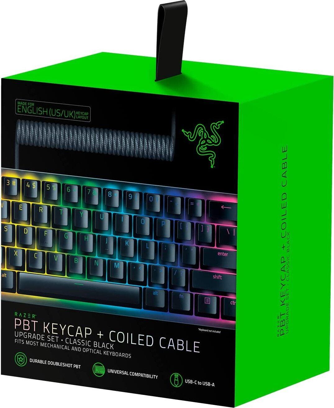 Razer RC21-01490800-R3M1 interruttore a chiave Nero 120 pz (RAZER PBT KEYCAP + COILED CABLE BLACK)